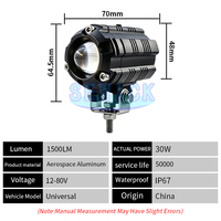 Phare LED Super Lumineux pour Moto, Projecteur à Lentille, Lumière Anti-Brouillard Blanc Naturel, Lampe Auxiliaire de Conduite pour VTT