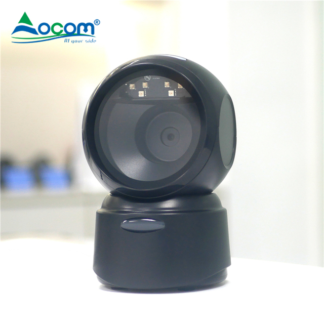 OCOM OCBS-T218 Desktop 4Mil 2D Omni-Directional Cmos Bar Code Scanner Barcode Reader 1D 2D Barcode Scanner for Supermarket