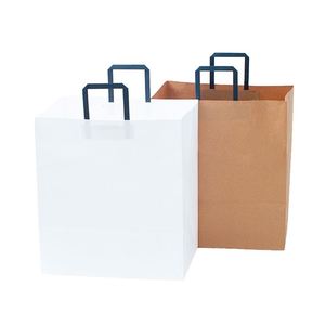 Wholesale Custom Packaging Craft Brown Kraft Paper Shopping Bag <b>Extra</b> <b>Large</b> Wide Base Bottom Kraft Paper Bags for Pizza - Product Image 4