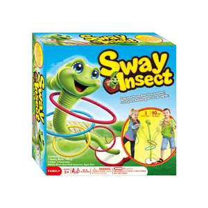 New product multiplayer kid wiggle worm toy funny electric sway insect hoop ring toss game set with 9 rings