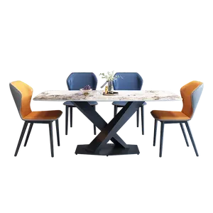 HANYEE ensemble rustique en bois massif table carrée 120 table à manger planches d'appoint