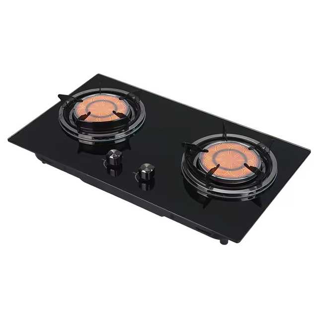 Cooking Appliances Tempered Glass 2 Infrared Burner Gas Hob Build-In Cooktop Energy Saving Smart Gas Stove