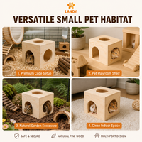 Maison pour animaux de compagnie en bois de luxe multi-styles pour écureuil, hamster, habitat en bois naturel de qualité supérieure pour petits animaux, décoration professionnelle