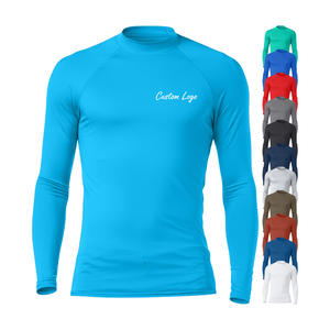 เสื้อแรชการ์ดผู้ชาย UPF 50+ แห้งเร็ว สำหรับ BJJ MMA ผ้าสแปนเด็กซ์ เหมาะสำหรับเล่นเซิร์ฟ ดำน้ำฟรีไดฟ์ ดำน้ำตื้น ว่ายน้ำ - Product Image 1