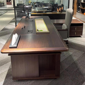 New Trung Quốc phong cách màu đen óc chó gỗ rắn với tủ bên bàn lớn Ông Chủ bàn - Product Image 2