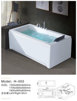 Baignoire autoportante de luxe HG Waterfall Surfing avec 14 jets de massage, LED et remous, en acrylique, pour intérieur