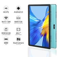 Tablette Android PRITOM M10 10,1 pouces, version 3G, écran IPS, 4 Go de RAM, 64 Go de ROM, processeur quadricœur, tablette PC Android 10,1 pouces