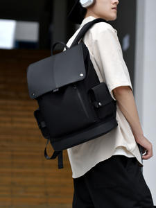 Custom Large Capacity PU Leather Zipper Laptop <b>Backpack</b> for Business Men College <b>Students</b> Waterproof Trendy USB Cover <b>Backpack</b> - Product Image 3