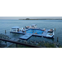Offre Spéciale extérieur gonflable flottant île piscine piste d'air matelas canapé plate-forme avec parasol eau parc d'attractions loisirs