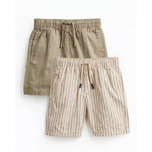 <b>Men</b> Cotton <b>Sleep</b> <b>Shorts</b> Elastic Waist Striped Casual Summer Wear 2 Pack Soft Woven Pockets Machine Washable - Product Image 1