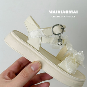 Sandalias de Playa para Niñas Mai Mai 2026, Diseño de Princesa con Lazo de Perlas y Cierre de Velcro, Punta Abierta - Product Image 5