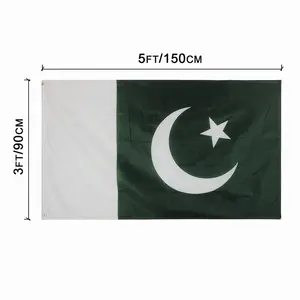 Bendera Nasional 3X5 Kaki Bendera Dalam Ruangan Bendera Pakistan Besar