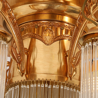 Plafonnier en cristal led doré de luxe pour chambre à coucher européenne Plafonnier français Rococo Foyer Allée Plafonnier en laiton