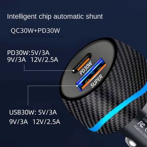 อะแดปเตอร์ชาร์จในรถยนต์ 60W ขายส่งจากโรงงาน รองรับ PD 30W ชาร์จเร็ว QC30W ช่อง USB C ชาร์จเร็ว แบบ Type C - Product Image 5