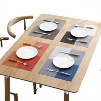 Ensemble de sets de table rectangulaires en PVC de haute qualité, écologiques, imperméables, au design classique, pour restaurant, hôtel, table de luxe tissée or