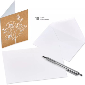 Venta al por mayor en blanco todas las ocasiones papel Kraft floral <span class=keywords><strong>tarjeta</strong></span> de felicitación para cumpleaños boda Baby Shower gracias tarjetas postales - Product Image 3