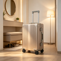 Valise en alliage d'aluminium et de magnésium, coque rigide, 20-28 pouces, serrure TSA, roues silencieuses, antivol, étanche