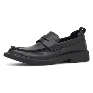 Autumn British Simple Casual Leather <b>Shoes</b> - One-Piece Business Men's <b>Shoes</b> with Soft Bottoms - Lazy <b>Shoes</b> for Men - Product Image 5