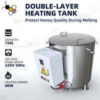 Cuve chauffante électrique à double enveloppe de 150 L pour miel, machine à fondre la cire en acier inoxydable 304 pour le traitement du miel