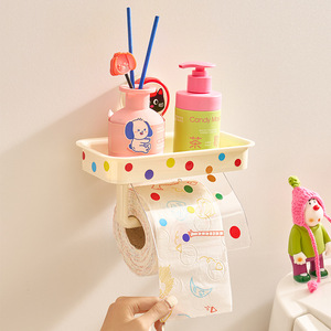Dopamine Suction Cup Tissue Holder No Drill Wall Mounted Toilet Paper Storage Rack Multipurpose Rectangular Design - Product Image 2