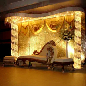 Dernière Asiatique Royal De Mariage En Cristal De Mariage D'étape Entièrement En Cristal Pilier Stade Avec Canapé Ensemble Nouveau Design Canapé De Mariage - Product Image 1