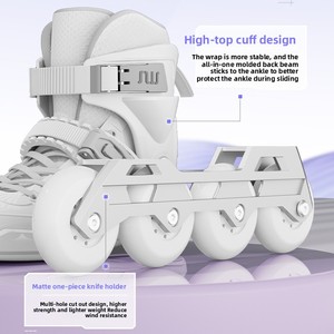 Patins à roulettes professionnels SWI W3 à une rangée, en matériaux PU/TPR/PVC, pour hommes, femmes et adultes, pour le patinage artistique et la patinage urbain - Product Image 2