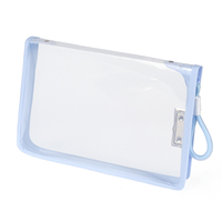 Portafolio A4 Impermeable con Cierre, Carpeta de Archivo Transparente de PP, Carpeta de Documentos con Clip, Logotipo Personalizado