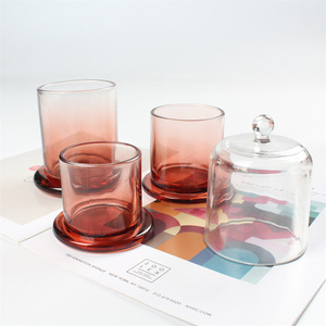 تصميم جديد بألوان مخصصة لجرار شموع زجاجية فاخرة فارغة وحاويات مع غطاء - Product Image 5