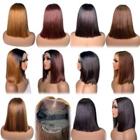 Perruque Bob Exotique Yulin 5x5 Closure Cheveux Malaisiens Bruts SDD Lisses Double Drawn Semi-tissée