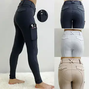 Rits Stijlvolle Vrouwen Paardrijbroek Jodhpurs Snelle Droge Paardenbroek Kleding Siliconen Paard Uitrusting Met Zakken