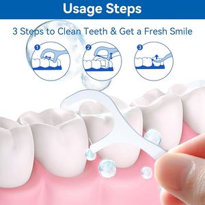Custom Private Label Mint Ortho Tooth <b>Flosser</b> <b>Stick</b> with Food Grade PE Waxed Dental Floss Pick for Effective Teeth Cleaning - Product Image 4