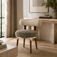 Chaise de salle à manger moderne de luxe en tissu texturé, fauteuil en bois foncé avec assemblage papillon pour projets hôteliers et villas, fabricant OEM