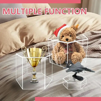6 pièces de rehausseurs de buffet hexagonaux clairs boîtes d'affichage acryliques rehausseurs de nourriture et Base d'affichage acrylique pour support de nourriture