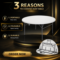 Table de réception extérieure en plastique HDPE légère et grande, best-seller, pour villa, banquet, restaurant, hôpital - Empilable