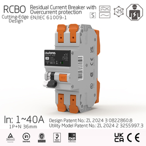 Disjoncteur différentiel 2P 36mm RCBO 40A avec protection contre les surintensités, en cuivre et plastique, industriel, IEC EN61009-1 pour CAS - Product Image 6