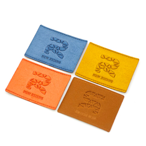 Custom Embossed Leather <b>Labels</b> Rectangle Shape Multi Color PU Material <b>for</b> Bags Garment Tags - Product Image 2
