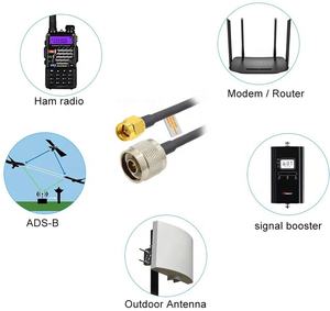Conjunto de Conector Coaxial Cabo <span class=keywords><strong>RF</strong></span> Venda a granel SMA Fêmea Macho Para SMA N Para Receptores GPS Dispositivos Wifi Router FPV Cabos Coaxiais - Product Image 6