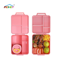 Aohae Boîte à lunch isotherme étanche pour enfants avec 4 compartiments-Boîte à lunch Bento portable sans BPA pour l'école et les pique-niques.