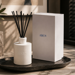 Aikun 1500ml White Ceramic Debossed Logo Aroma <b>Reed</b> <b>Diffuser</b> White Box Set for Decor Stores Low MOQ Fast Service Custom Scent - Product Image 1