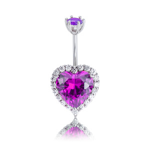 Anello <span class=keywords><strong>in</strong></span> <span class=keywords><strong>argento</strong></span> sterling 925 con cuore d'amore, anello con <span class=keywords><strong>piercing</strong></span> all'<span class=keywords><strong>ombelico</strong></span> placcato <span class=keywords><strong>in</strong></span> rodio <span class=keywords><strong>per</strong></span> gioielli da <span class=keywords><strong>piercing</strong></span> <span class=keywords><strong>per</strong></span> il corpo delle donne - Product Image 1