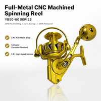 Reel Spinning Air Laut Full Metal Seri YB 8000 CNC 12+1BB 5.9:1 25KG Carbon Drag Tahan Air untuk Memancing Lepas Pantai