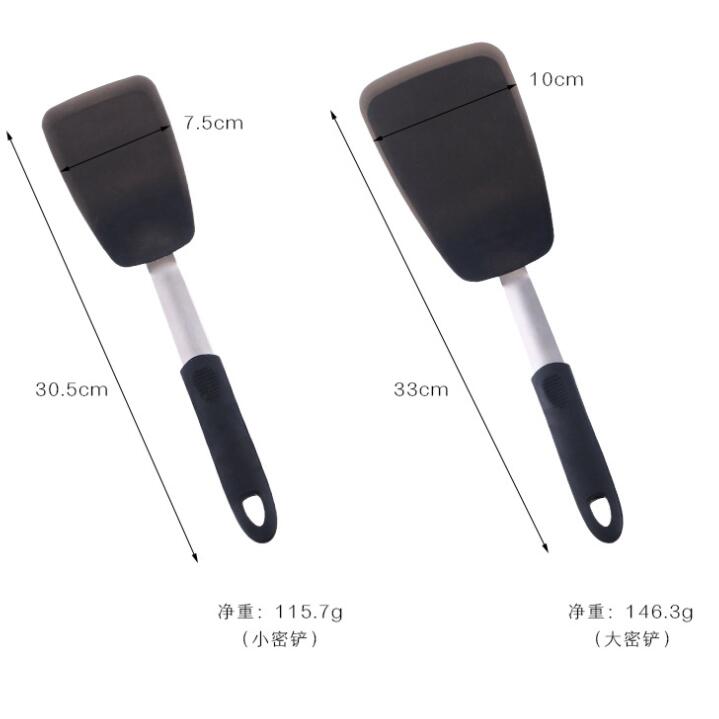 high quality silicone spatula set Cooking long Large Wide Steak Spatulas Slotted Fish Turners silicon spatula set 4pcs baking