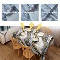 Nappe en similicuir PVC imprimée numériquement, aspect lin, design classique, en promotion, pour table à manger