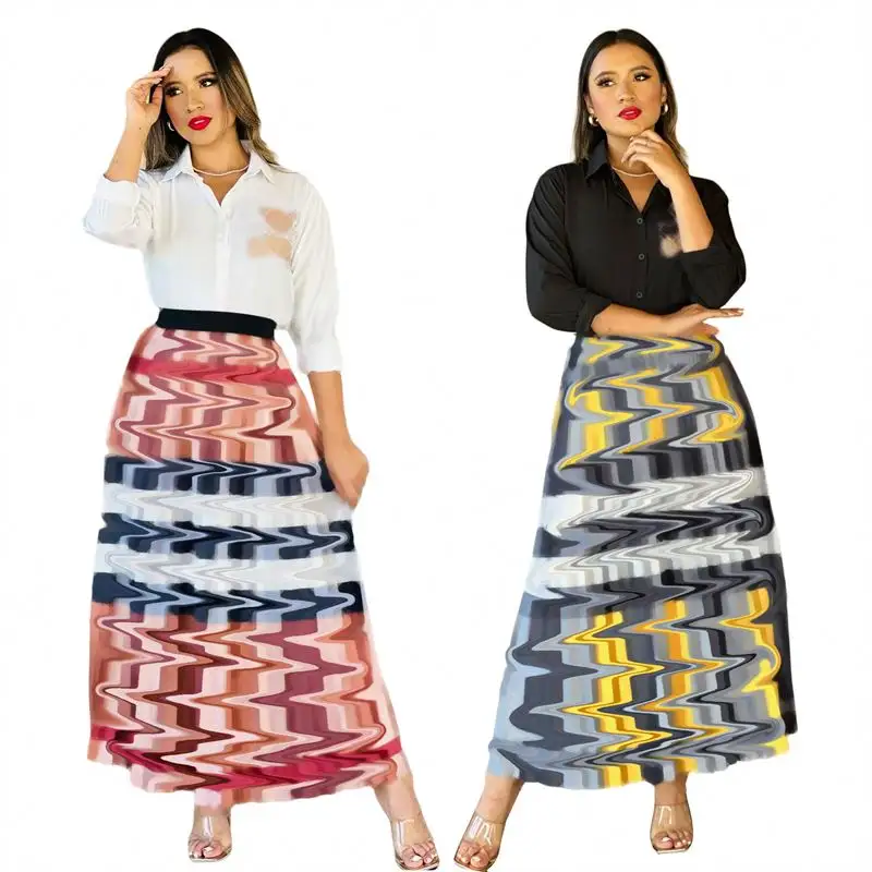 J2929 Ensemble jupe deux pièces à la mode pour la plage Tenues de style européen Vêtements pour femmes Robe moulante grande taille Robes décontractées