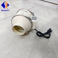 Ventilateur de gaine en plastique en ligne 4'' 6'' 8'' 10'' 12.5'' 220V 50Hz, souffleur d'extraction ultra-silencieux pour la ventilation des serres et des cuisines