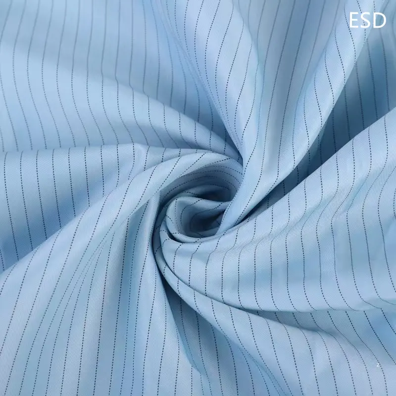 The New Listing Blue Anti Static Cotton Twill Esd Dust Filter Warp Knitted Conductive Fabric