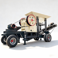 Concasseur à mâchoires portable RongDing 500x750 avec moteur et engrenage, moteur AC, haute productivité, capacité maximale de 100 t/h pour l'exploitation minière et la construction