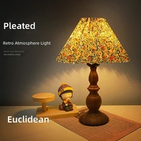 Lampe de table moderne en métal alimentée par USB 5V, finition grain de bois, télécommande, lumière d'ambiance à intensité variable pour chambre et salon
