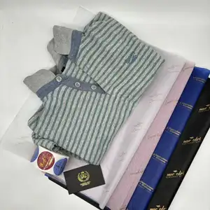 Papel de embrulho de presente biodegradável para roupas, logotipo personalizado de marca de luxo, papel de seda preto, branco e rosa