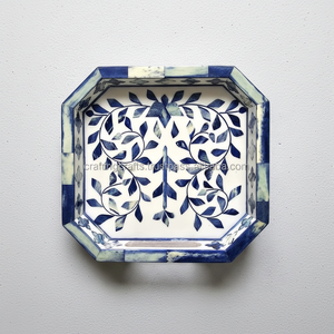 Bandejas de madera de alta calidad, ecológicas, esmaltadas, únicas, con incrustaciones de hueso, pulidas, para servicio de bodas y artesanía budista - Product Image 1